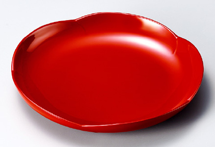 花こころ大皿 朱　φ27×4cm 漆塗り　食器 食卓