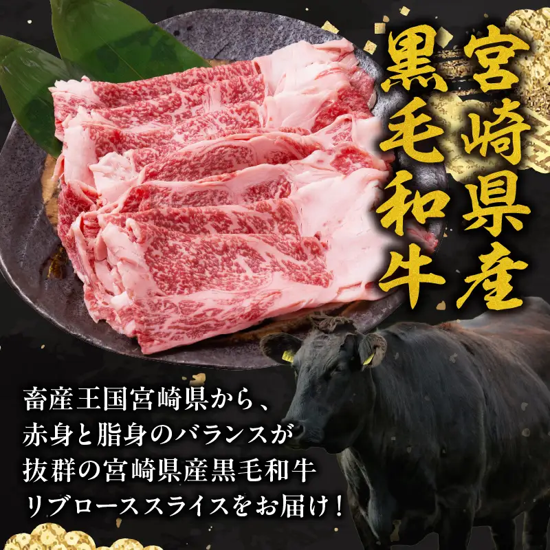 宮崎県産 黒毛和牛 リブロース スライス 計500g 肉 牛肉 ビーフ 国産 薄切り すき焼き すきやき しゃぶしゃぶ 牛丼 肉巻きおにぎり 冷しゃぶ 炒め物 焼肉 おかず 食品 お祝い 記念日 ご褒美 お土産 ギフト 贈り物 贈答 プレゼント 宮崎県 日南市 送料無料_CD54-24