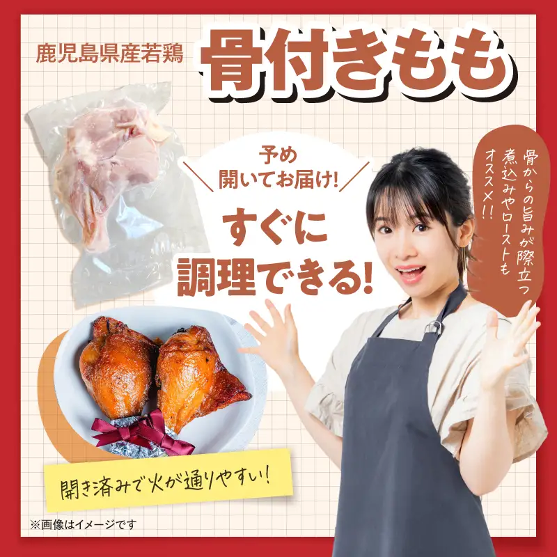 2652 若鶏骨付きもも 10本 KN105-008 肉 鶏肉 冷凍