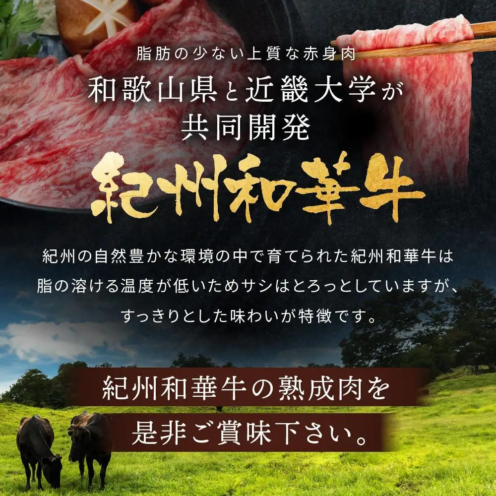 【定期便】紀州和華牛 熟成赤身  薄切りしゃぶしゃぶ用 400g 年6回配送♪