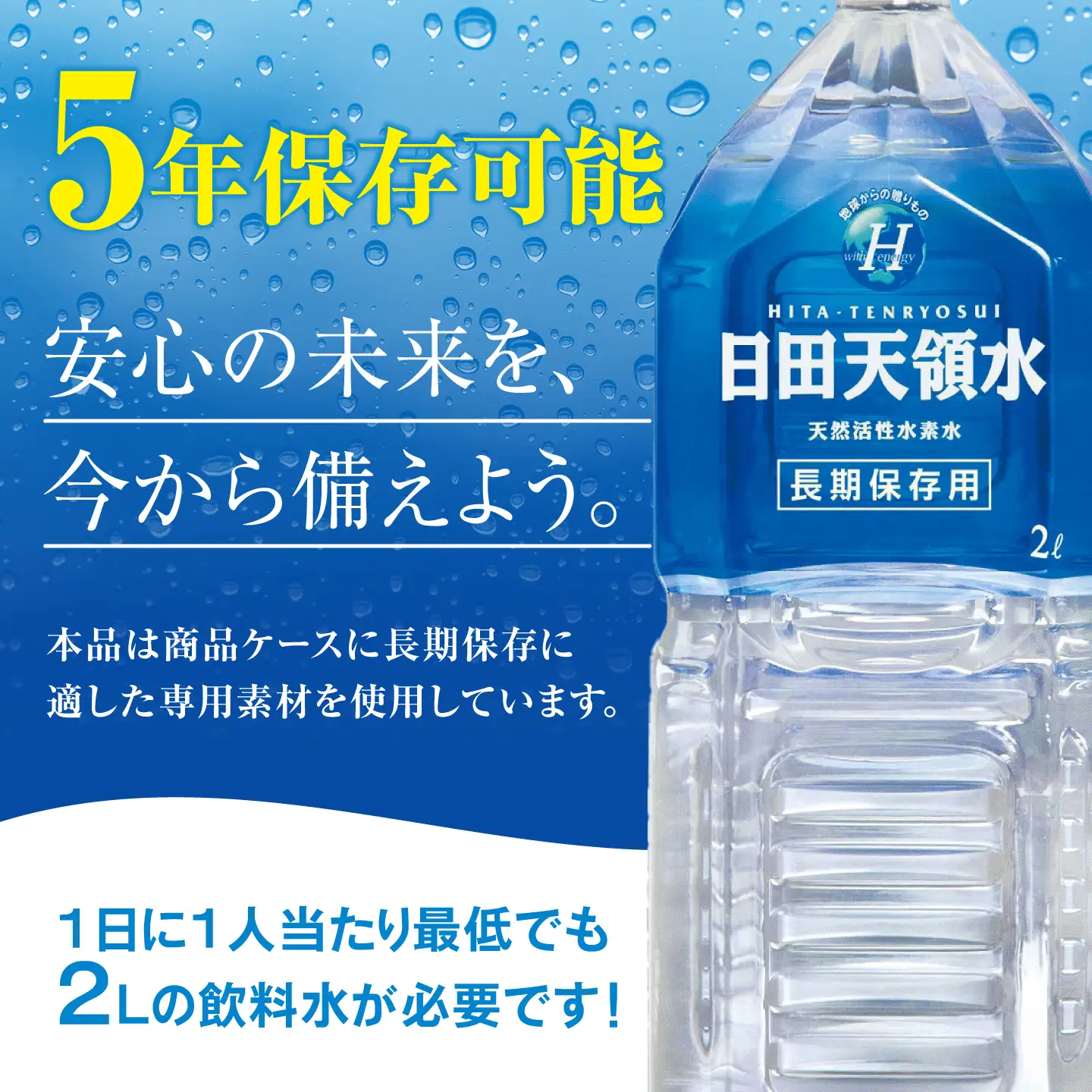 日田天領水 長期保存用 2L×10本×1箱 天然水 備蓄 防災 ミネラルウォーター シリカ [AREG001]