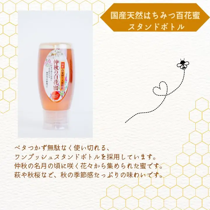 国産天然はちみつ 百花蜜 スタンドボトル 500g  | ハチミツ 蜂蜜【株式会社渡辺養蜂場】
