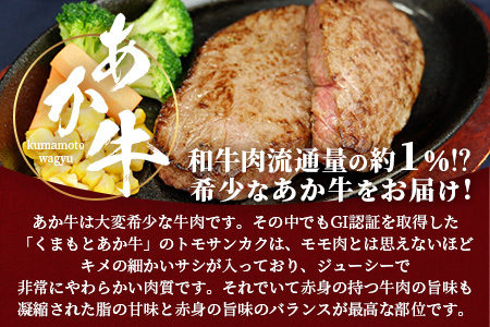 【GI認証】くまもとあか牛 トモサンカク 120g×4枚【合計 480g】 熊本県産 ブランド くまもと あか牛 和牛 極上 希少 牛肉 ロース ステーキ 赤身 肉 熊本 046-0674