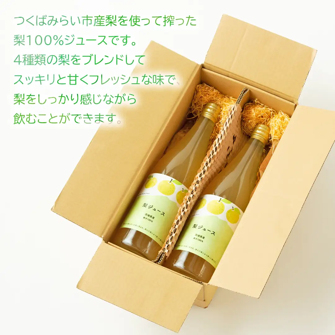 地元農家が作る つくばみらい市産 梨 を使った ジュース 720ml 2本セット 果汁100％ 