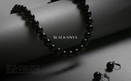 【7営業日以内に発送】オニキス ネックレス イヤリング 2点 セット 艶あり 10mm ／ ブラックオニキス アクセサリー ファッション 日本製 長崎県 長崎市