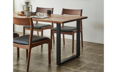 【大川家具】無垢材 ダイニングテーブル 食卓テーブル 4人掛け 幅1800mm 奥行800mm ウォールナット 天然木 国産 日本製 鉄脚 開梱設置便 高級感 インダストリアル【設置付き】