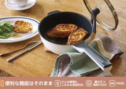 レミパンミニ & エッグ & 蓋 & ターナー (ホワイト) RHF-945 【 フライパン 卵焼き器 IH対応 セット 蓋 レミパン キッチン 蓋付き くっつかない 軽い 白 平野レミ IH 鍋 ガス キッチン用品 新潟県 燕三条 新潟県 燕市 】