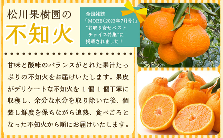 先行予約 不知火 約5kg 約15〜20玉 雑誌MORE掲載 松川果樹園 2027年3月上旬-4月下旬発送予定