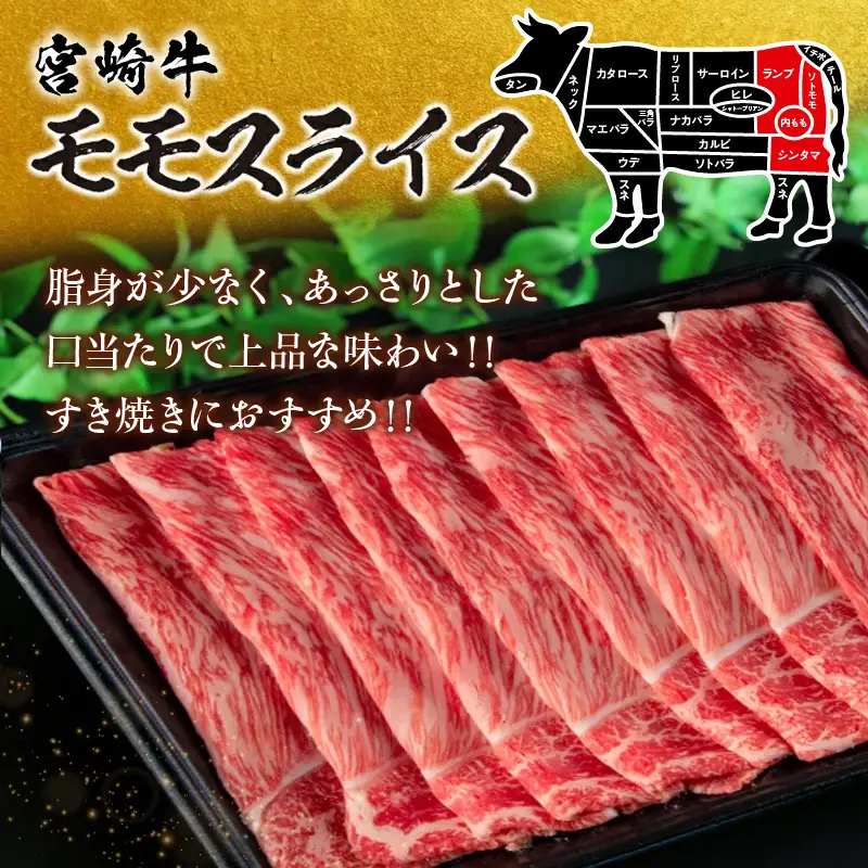 【令和8年9月配送】数量限定 宮崎牛 モモスライス 計1kg_CD77-25-09
