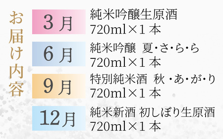 【４回 定期便】永平寺白龍 季節のお酒 日本酒　C-025001 トニふる トニセン