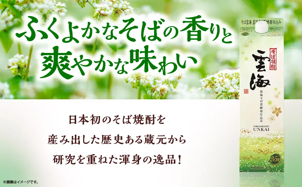 そば焼酎発祥の蔵元【雲海酒造】雲海そば花酵母仕込み 6本 [25度1800ml]_A0087-015