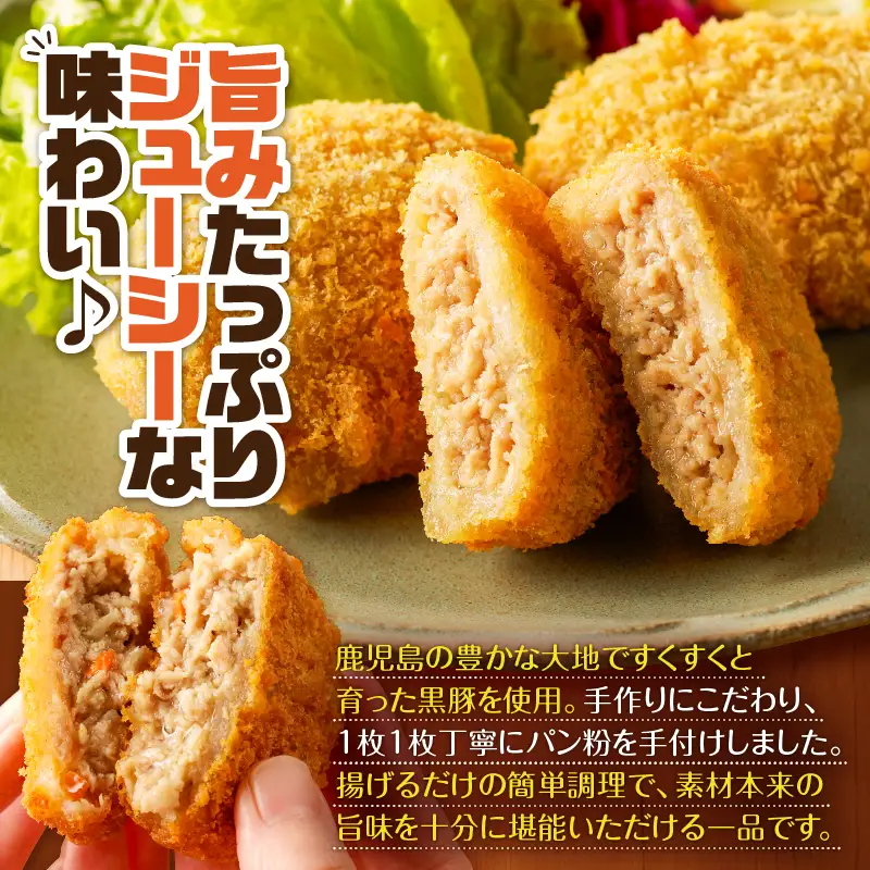 鹿児島県産 黒豚入 メンチカツ 10枚 パック K219-004 肉 豚肉 惣菜 総菜 冷凍