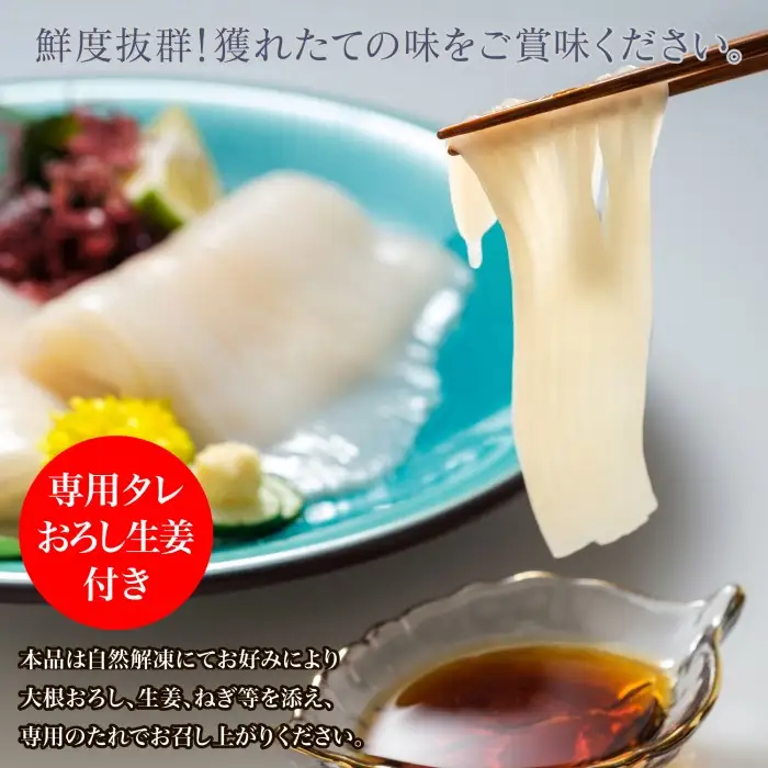 【道水 DOHSUI】いかそうめん 3人前(刺身用 イカソーメン) 北海道 産地直送 HOKD007