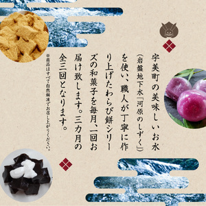 和菓子 わらび餅 3回 定期便 河原のしずく 6個入4個 珈琲わらび餅 100g入り 8個 黒みつ付 250g 4個