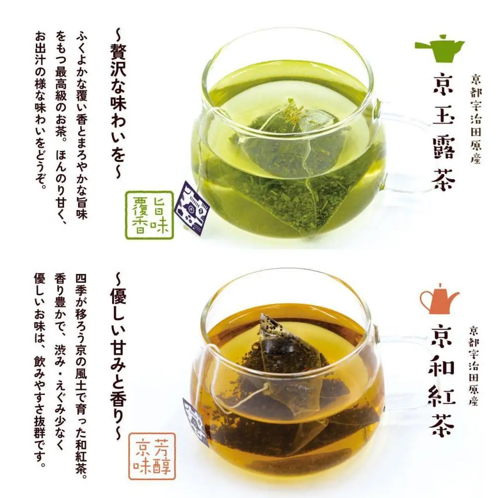 【京都ぎょくろのごえん茶】四種の京茶 飲み比べ白貼箱セット