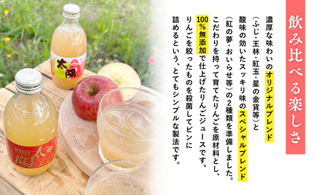 青森県産 無添加りんごジュースMINI 300ml２種セット計12本 りんご