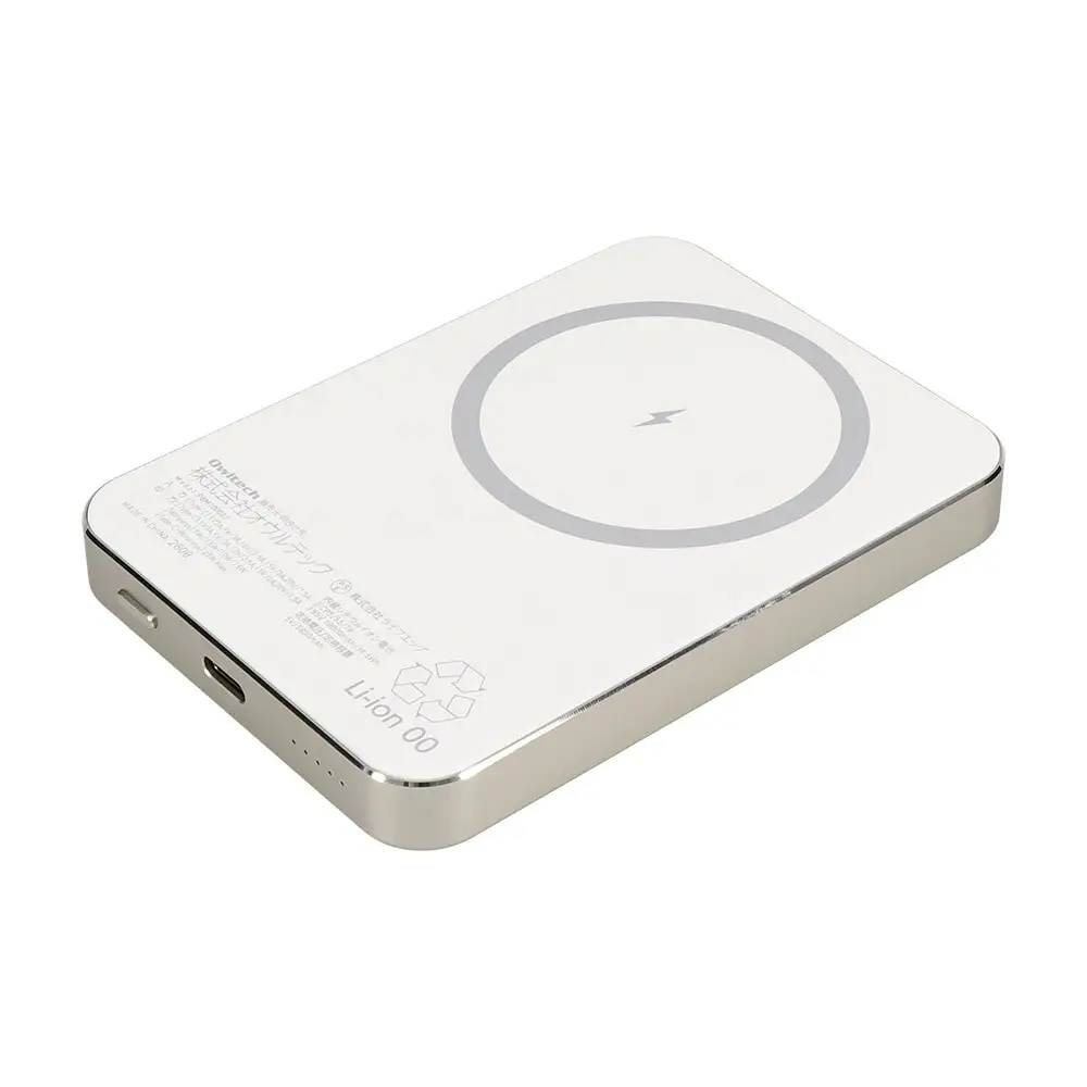 モバイルバッテリー オウルテック 準固体 超薄型 10000mAh ホワイト 充電 モバイル