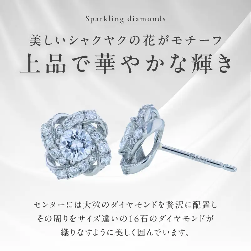 ARC-EN-CIEL プラチナ ダイヤピアス 計0.7ct