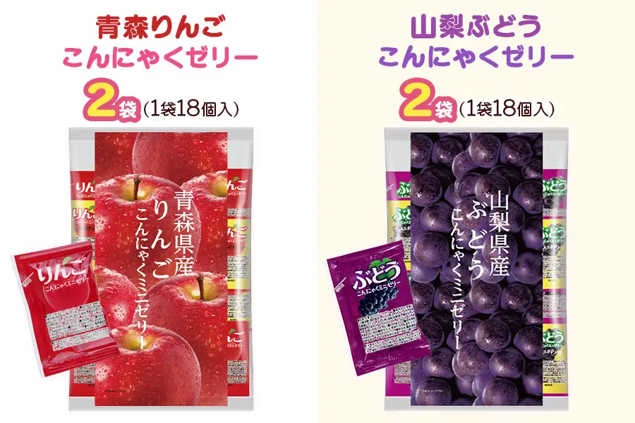 こんにゃくパーク「お得用こんにゃくミニゼリー」詰め合わせ (4種) 18個入×7袋 [0458]
