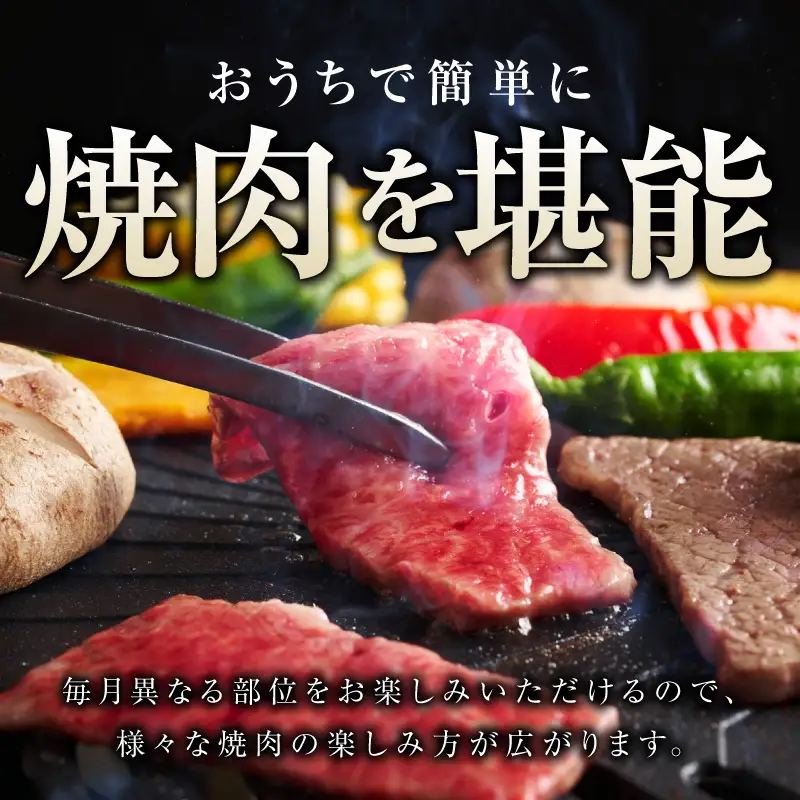 焼肉定期便 総量3.4kg（肩ロース／牛タン／牛ハラミ）全3回 丸善味わい加工【毎月配送コース】