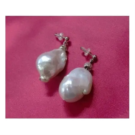 淡水真珠大ぶりバロックピアス【配送不可地域：沖縄県】【1558795】
