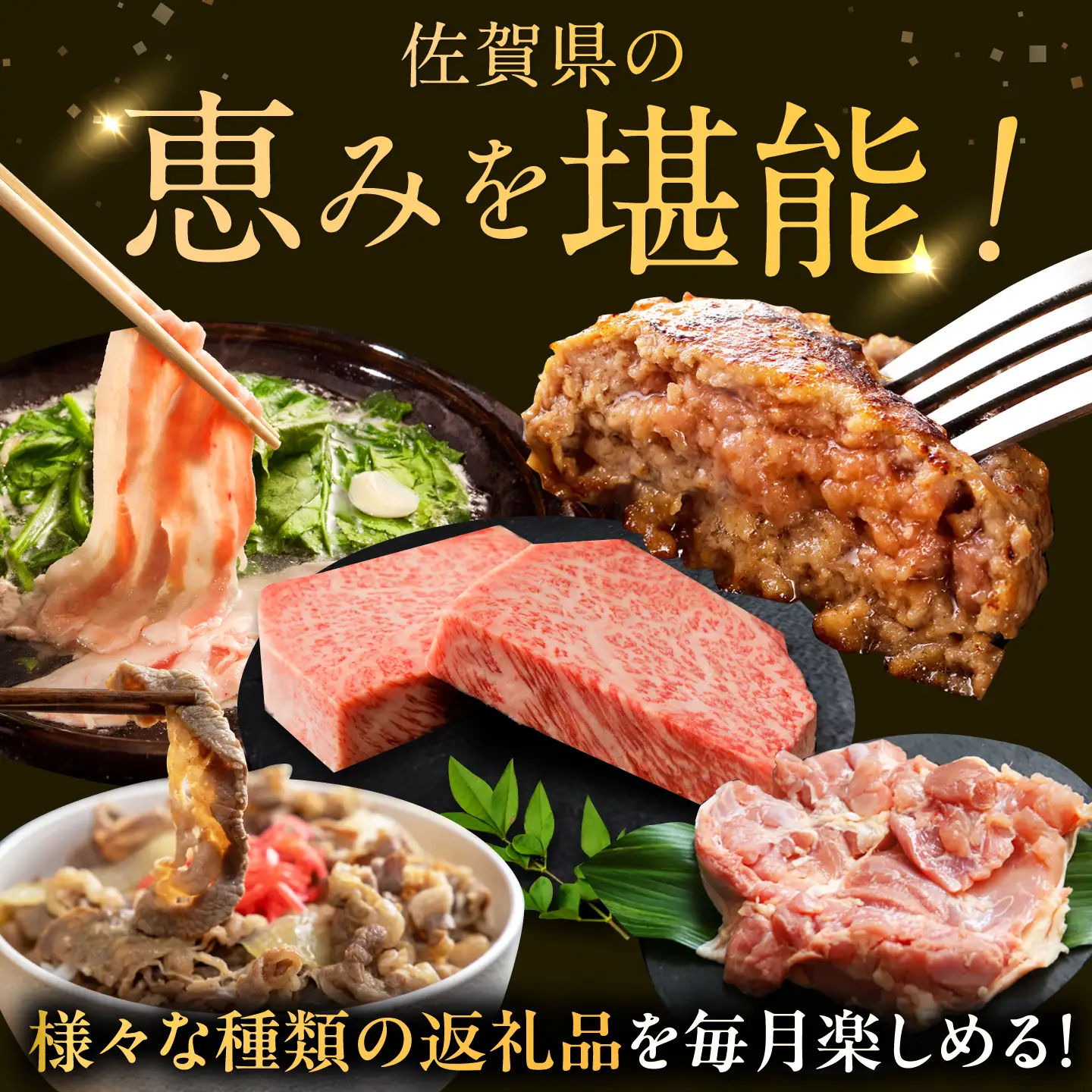【全6回定期便】佐賀県の畜産農家を応援！佐賀県肉づくし定期便 / 佐賀牛 鶏肉 豚肉 切り落とし ステーキ ハンバーグ / 佐賀県ふるさと納税 [41AAZZ019]