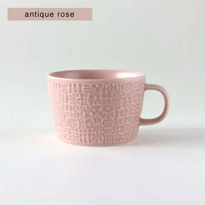 【波佐見焼】PATTERNED PLATE,MUG セット antique rose 【BIRDS’ WORDS】[CF088]