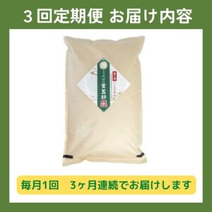 【定期便 ５㎏×３回】五ヶ瀬町産こしひかり　寅五郎米