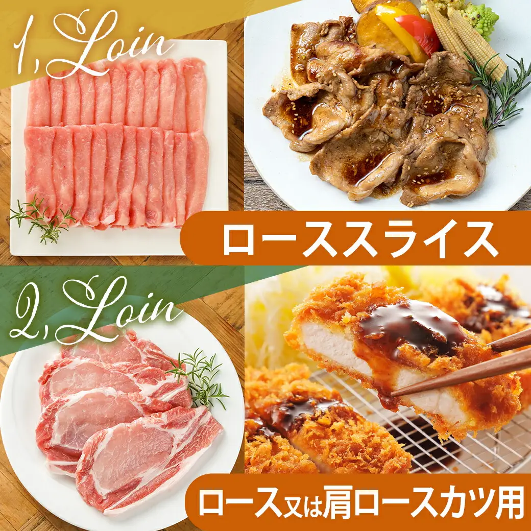 宮崎県産豚肉3kgセット〔MJ-M601〕_(都城市) 宮崎県産豚肉 ローススライス ロース又は肩ロースカツ用 バラ焼肉用 切り落とし ミンチ