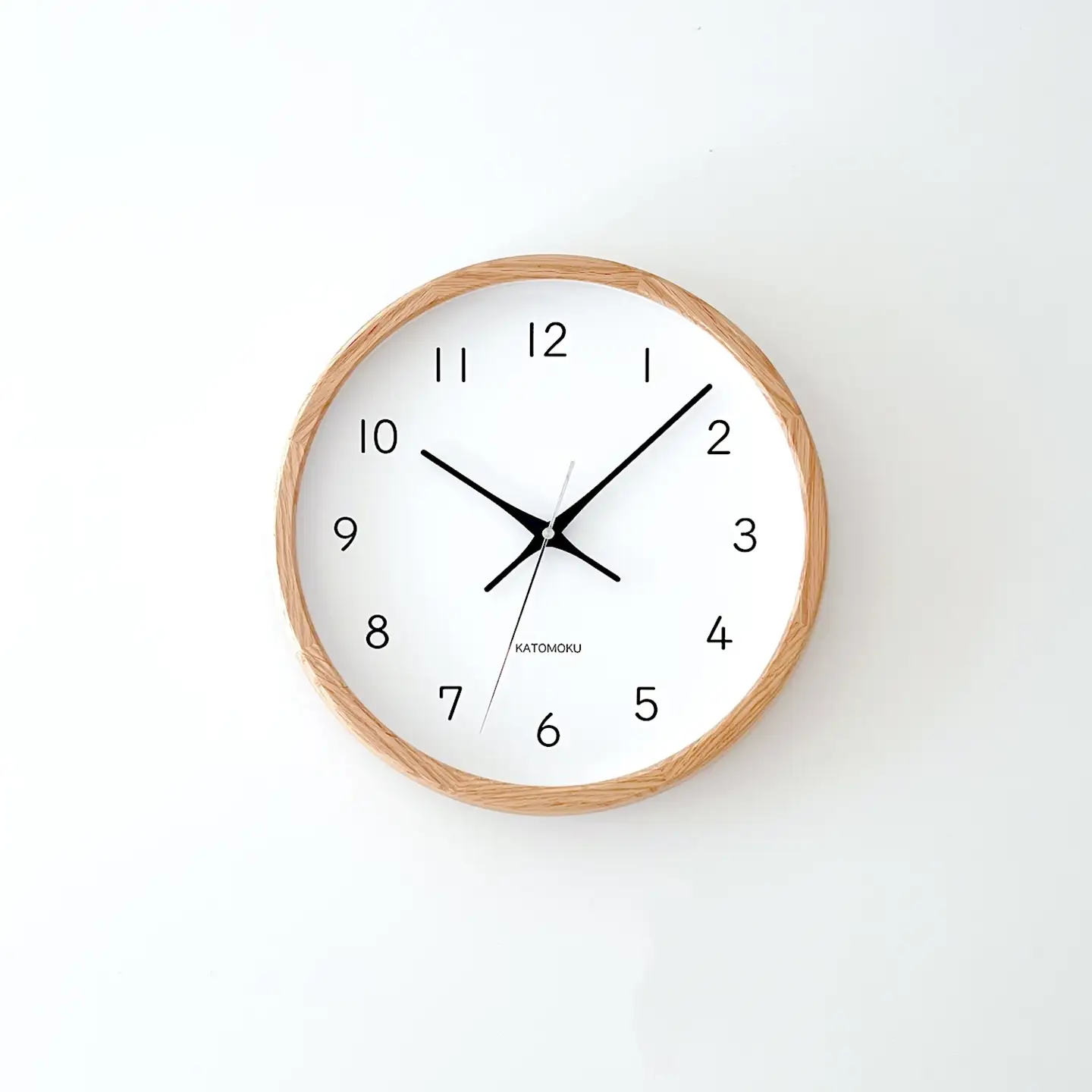 KATOMOKU muku clock 13 オーク 電波時計 連続秒針　km-104OARC