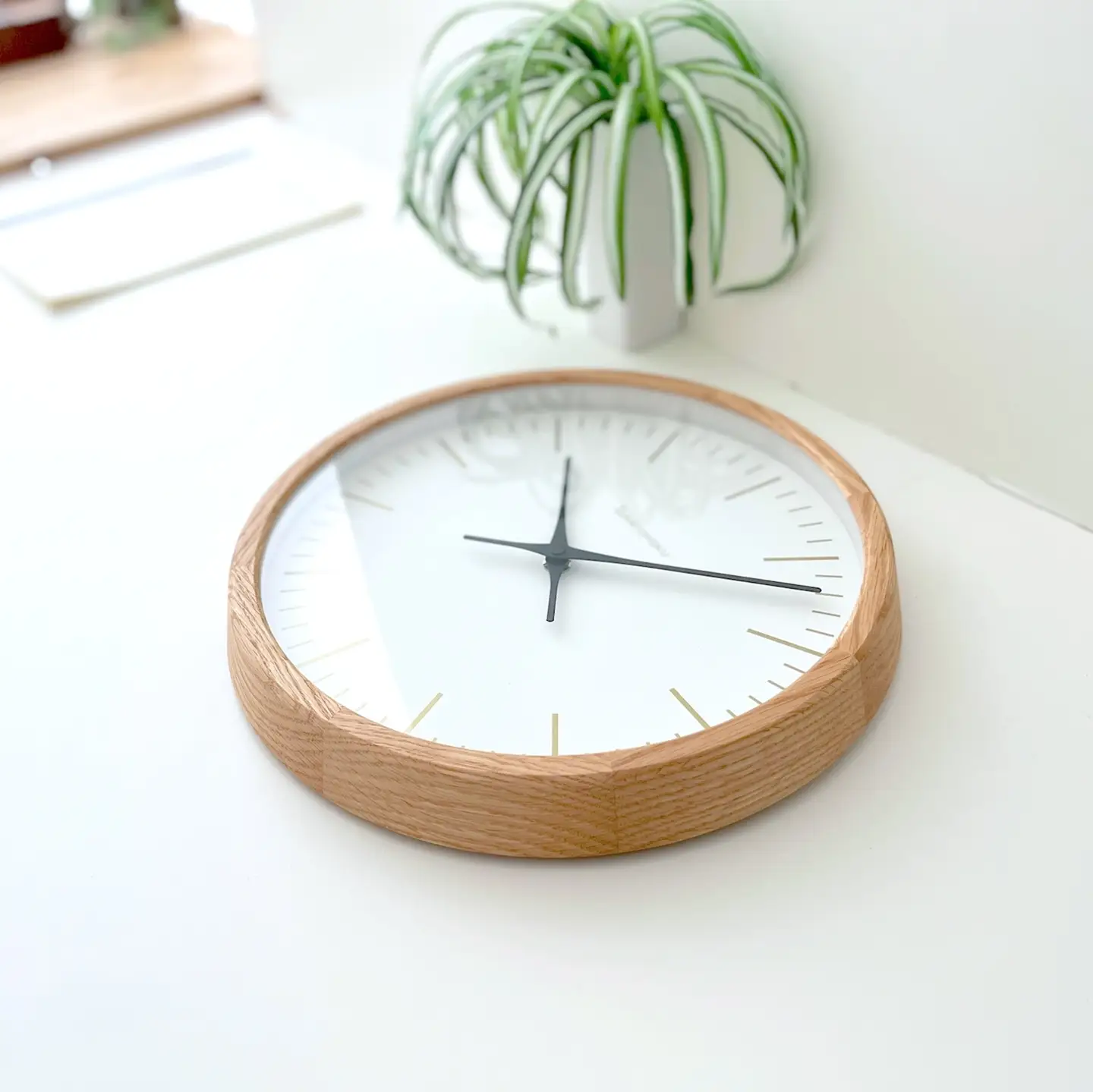 KATOMOKU muku clock　木製掛け時計(オーク)　km-129OA