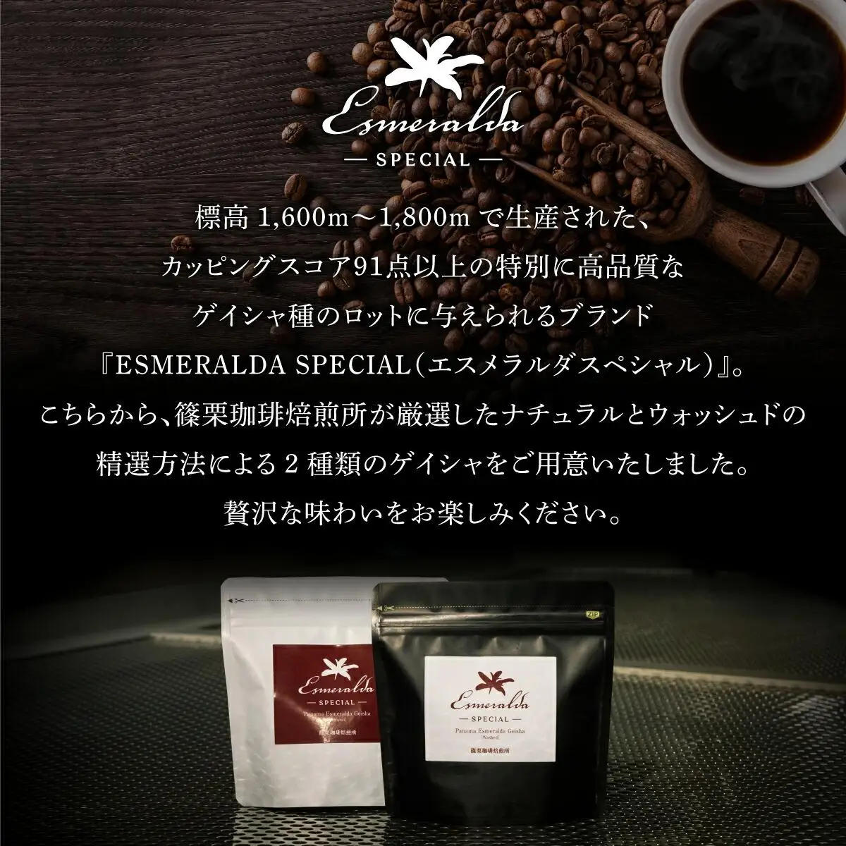 パナマ エスメラルダ農園ゲイシャ2種の詰め合わせセット 100g×2袋 (豆）AX04