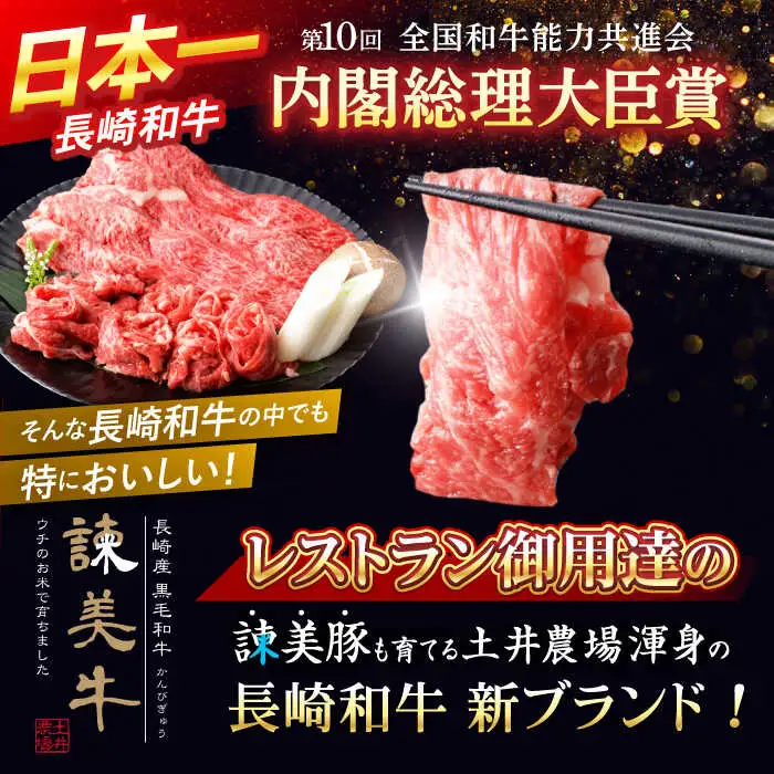 【特Aのブランド米で育てた】諫美牛 しゃぶしゃぶ・すき焼き用 500g(250g×2) / 牛肉 ぎゅうにく 和牛 牛 肉 国産 しゃぶしゃぶ すき焼き / 諫早市 / 株式会社土井農場 [AHAD092]