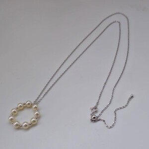 真珠 パール 5.5mm 6mm 5.5ミリ 6ミリ ペンダント アクセサリー アコヤ真珠 あこや 三重 伊勢志摩 ジュエリー 日常使い / カジュアルに楽しむ、シルバーロングペンダント「サ ークル」