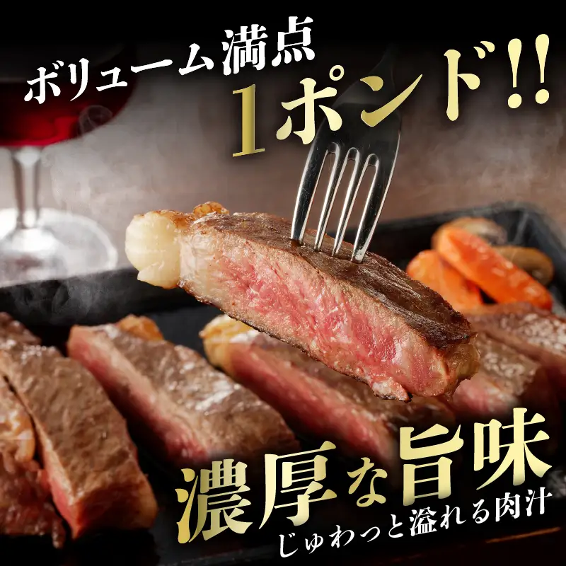 ≪訳あり≫宮崎県産黒毛和牛(経産牛)サーロインステーキ1ポンド(計450g) 肉 牛 牛肉 国産_T025-0135