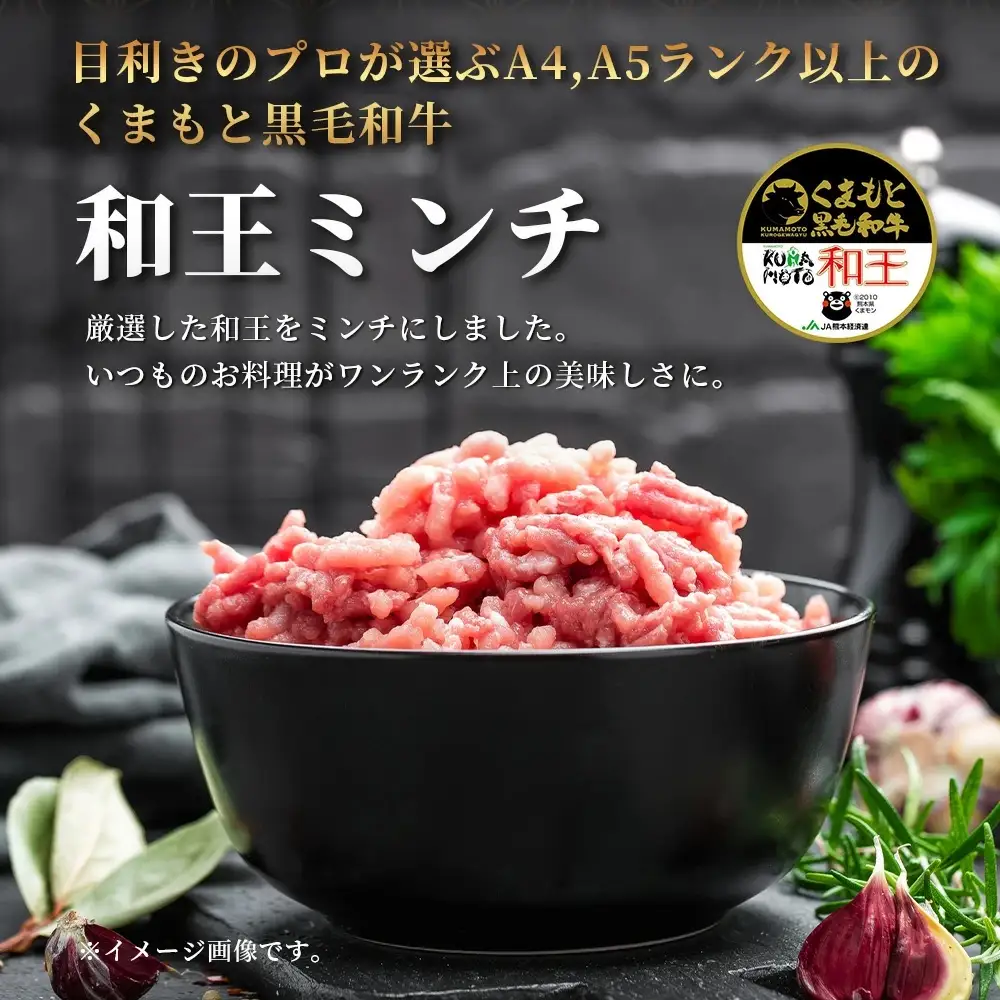 くまもと黒毛和牛【 和王 】ミンチ 500g×3パック 計1.5kg《 ブランド牛 挽肉 ミンチ上質 旨味 大容量 小分け 冷凍 熊本県 》113-0602