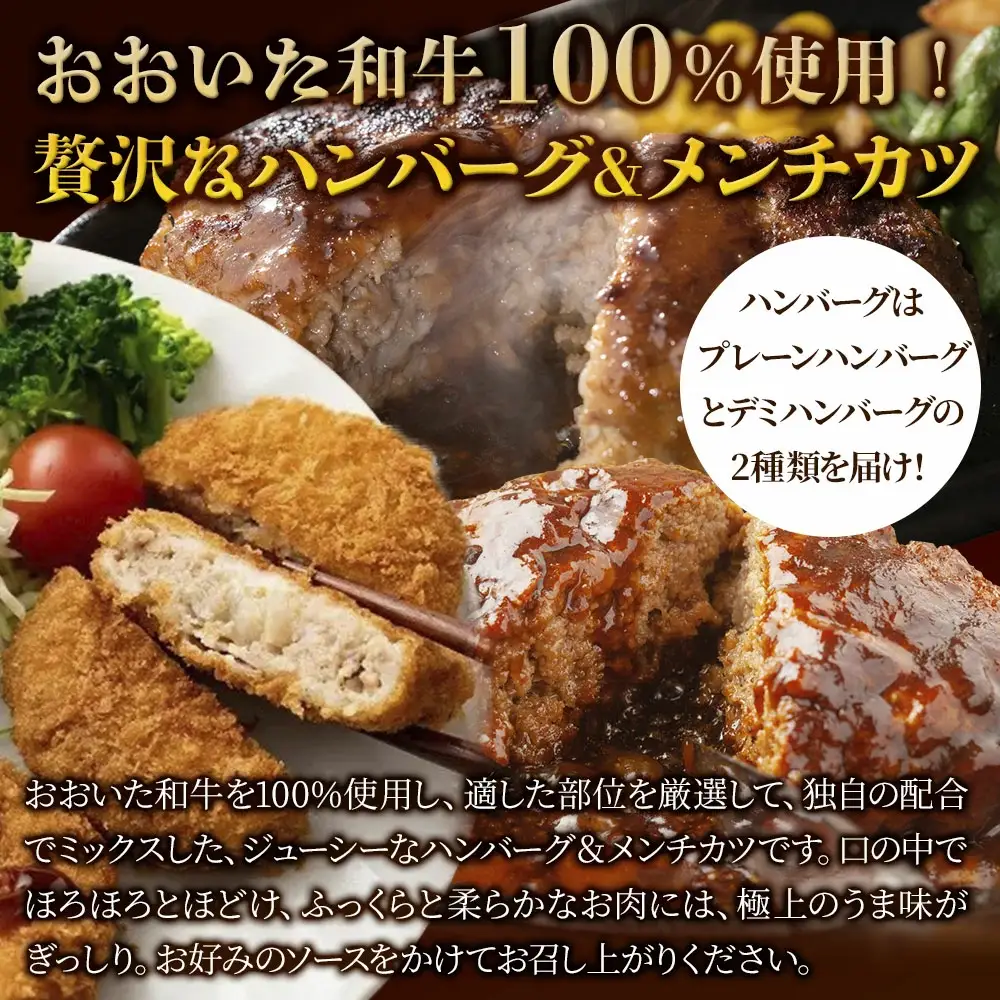 おおいた和牛100% ハンバーグ＆メンチカツセット 合計約2.8kg | 津久見市