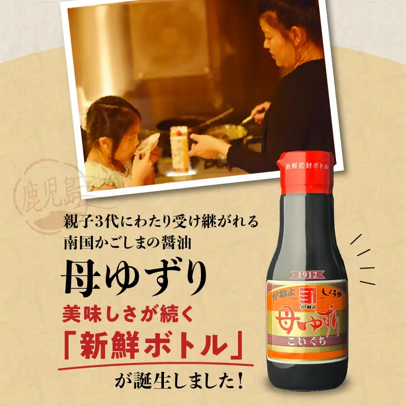 創業明治45年 蔵元直送 いつでも新鮮で、おいしさ長持ち！ 母ゆずり濃口 新鮮ボトル 3本セット K058-023 調味料