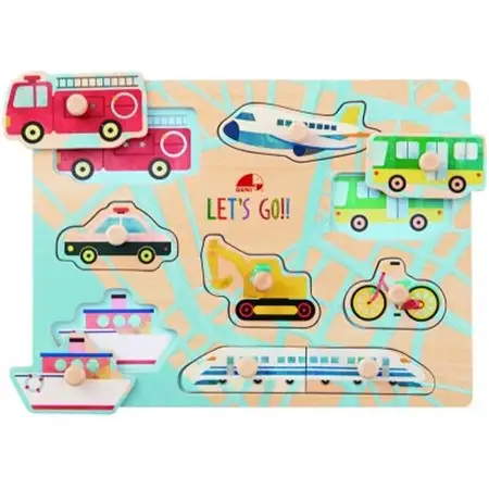 東郷町【公式キャラクターロゴ入り】木のパズルわくわくのりもの【1563499】