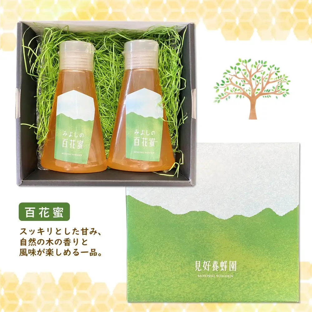 【2か月定期便】みよしのハチミツ(百花蜜) 220g×2本(計220g×4本) K063414