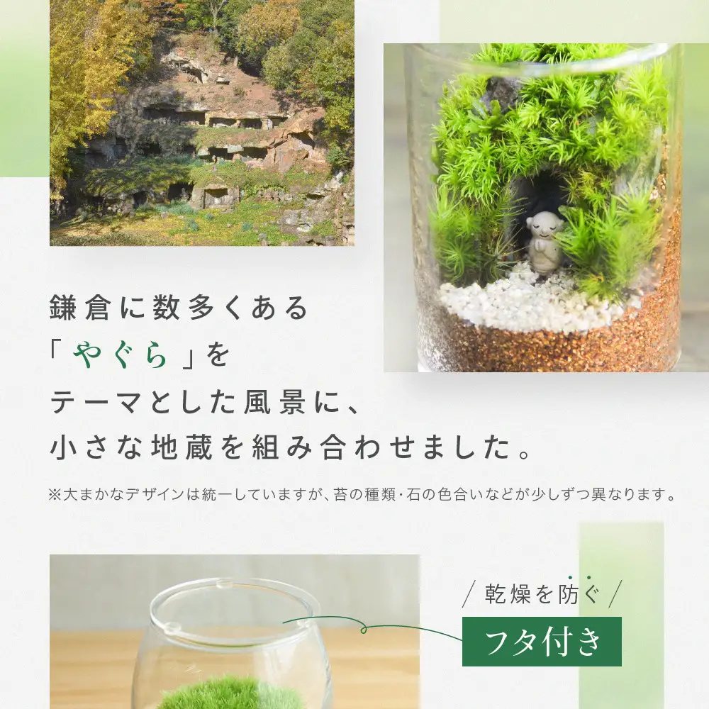 《苔テラリウム・コケリウム》鎌倉のやぐら地蔵＿シリンダーS