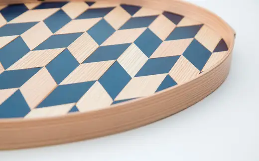 WAPPA BLUE 矢絣 TRAY　825P6002【工房るわっぱ】