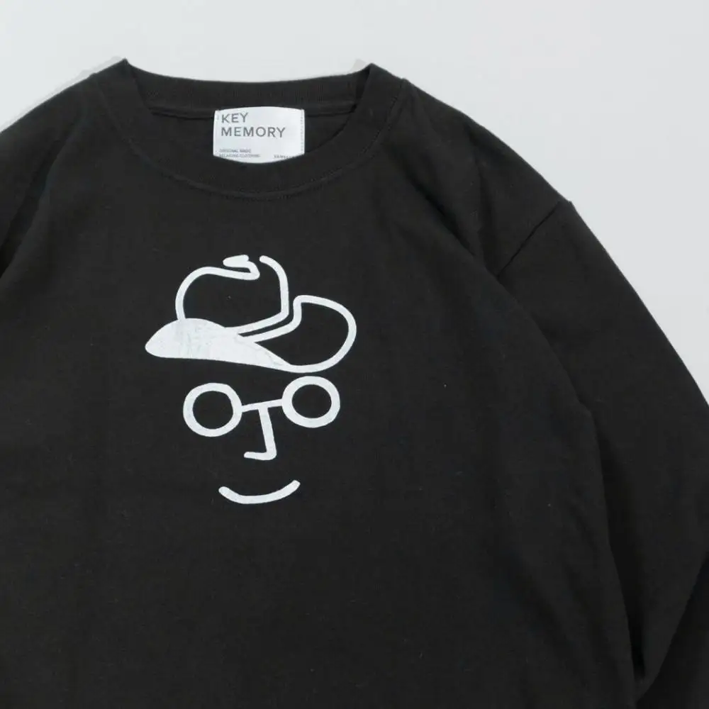 《1》【KEYMEMORY 鎌倉】カウボーイハットイラストロングTシャツ BLACK