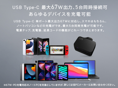CIO 電源タップ (ケーブル＆収納付き)＋USB充電器 Polaris CUBE Built in CABLE ブラック [2197]