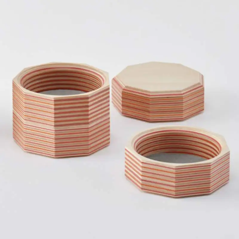アクセサリートレイセット polygon 多角形 木製 HOKKAIDO WOOD F6S-254