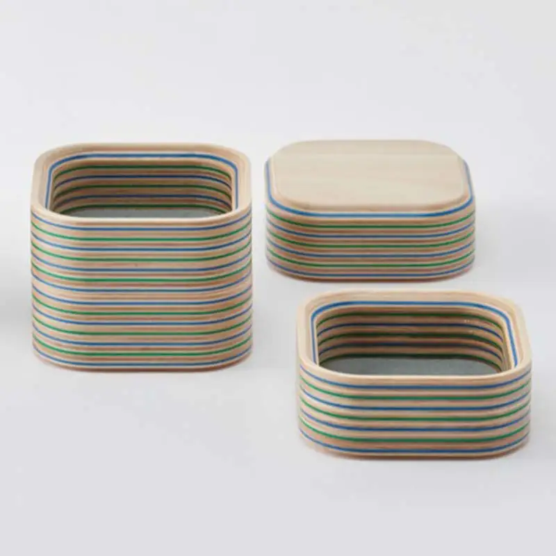 アクセサリートレイセット round square 正方形 木製 HOKKAIDO WOOD F6S-255