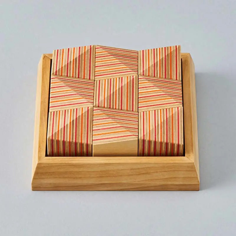 PWパズル 「ridge」 （レッドオレンジ） 木製 HOKKAIDO WOOD F6S-271
