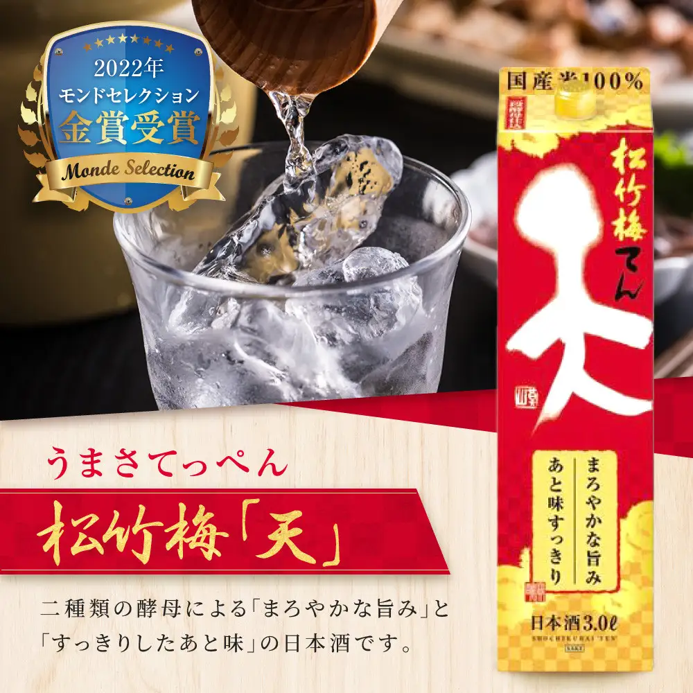 【宝酒造】松竹梅「天」(3L紙パック×4本)