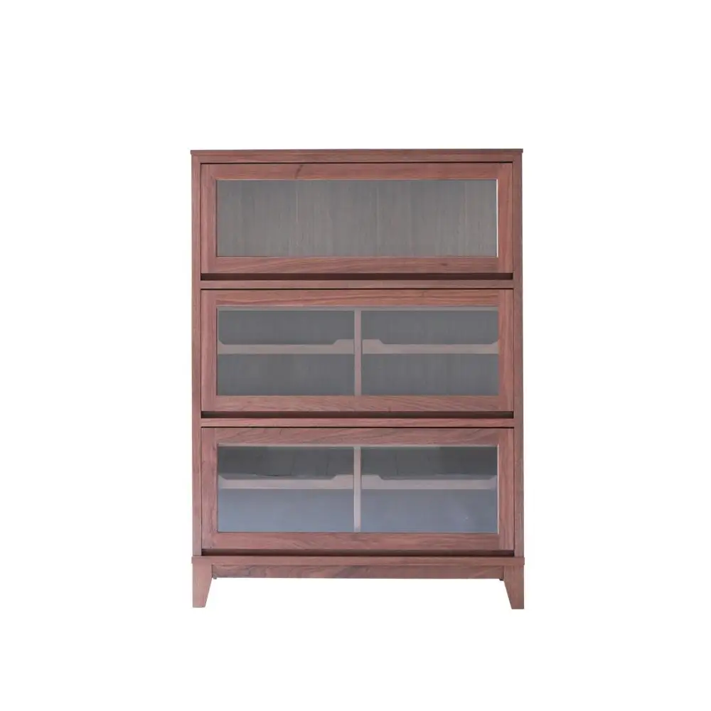 旭川家具 山室家具製作所 ココ キャビネット3段 ウォールナット 【 国産 無垢 インテリア 木製 ナチュラル キャビネット 食器棚 キッチンボード 収納 キッチン 北海道 】_04586
