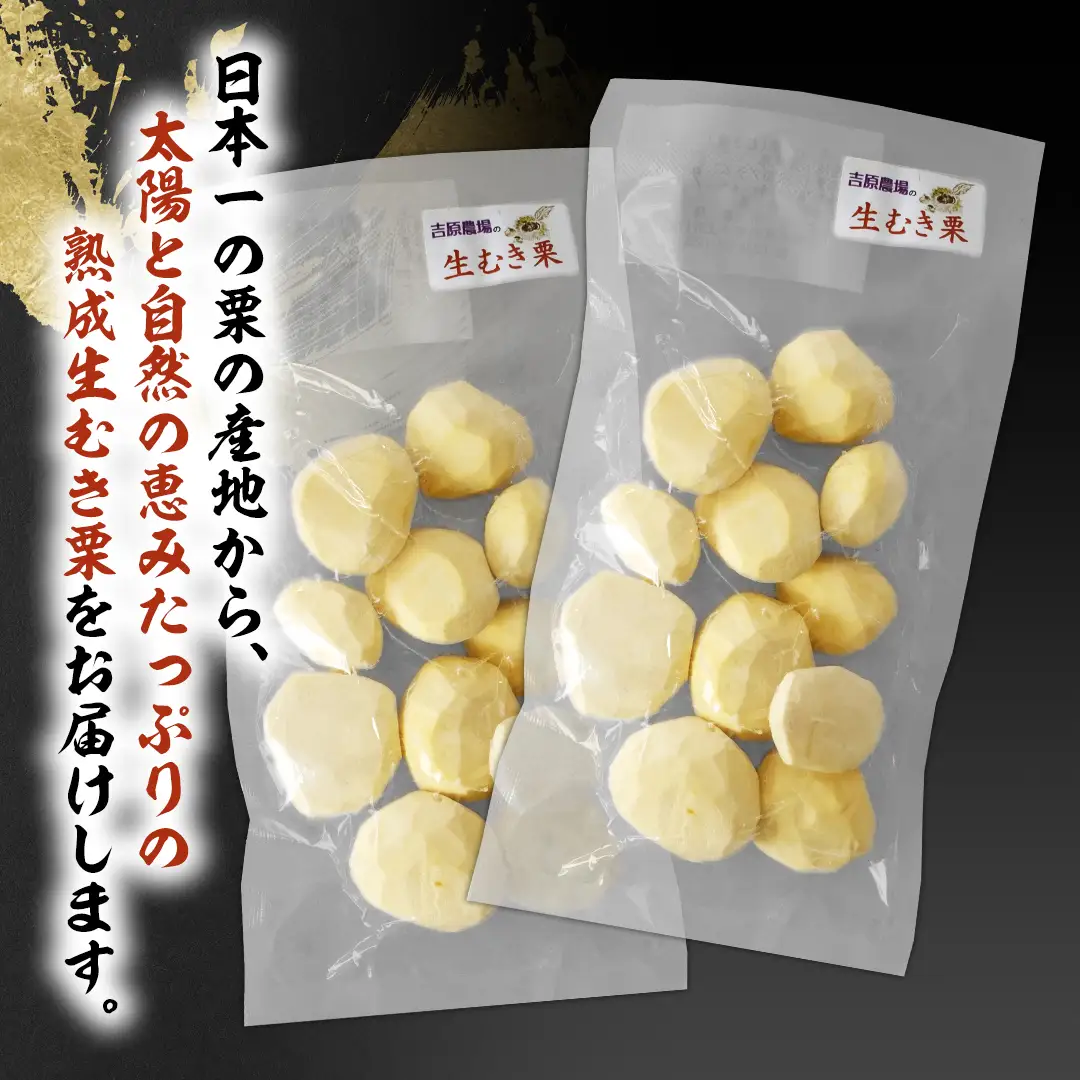《 2026年 収穫分 》 熟成 生むき栗 ( 120g × 3袋 ) 先行予約 吉原農場 国産 完熟 栗 くり クリ 栗ごはん 栗きんとん 和栗 生栗 おやつ 和菓子 果物 フルーツ 贈答 ギフト 旬 秋の味覚 秋 冬 正月 おせち 小分け [FC003sa]